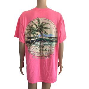 vintage 90s hilton head island shirt large south carolina pink tropical tourist